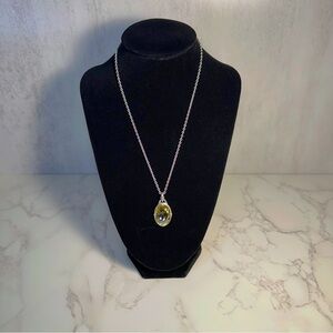Judith Ripka Sterling Silver Large Canary Quartz Pendant Necklace